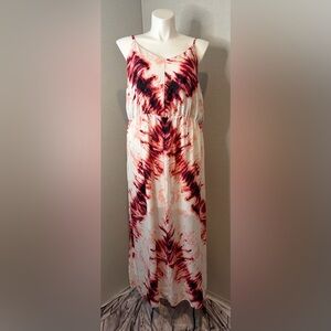 Like new size 18/20 Lane Bryant pink & white tie dye maxi dress